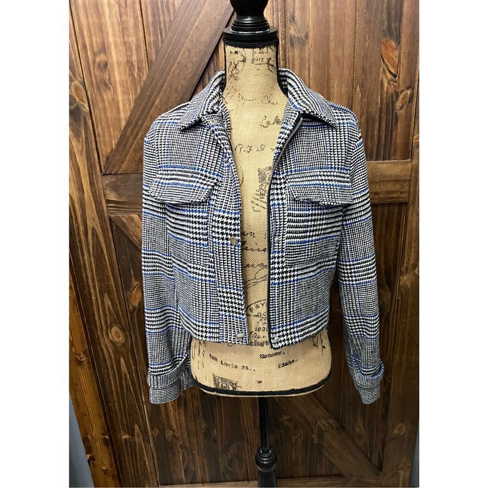 Me Jane Houndstooth Jacket Coat Sz Medium
